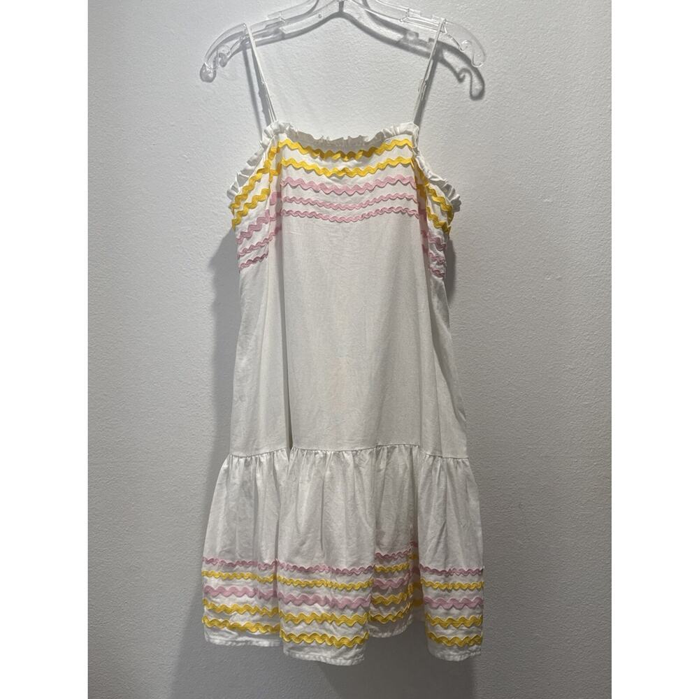 Lisa Marie Fernandez X Target‎ Dress Size Small White Ric Rac Linen Blend READ